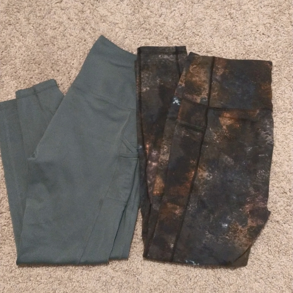 Full length leggings size large lot of two